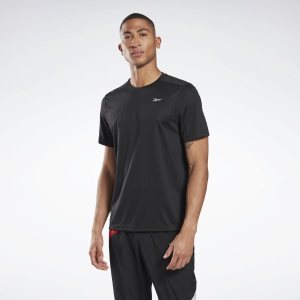 Koszulki Męskie Reebok Running Essentials Czarne PL 93UXJWI